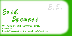 erik szemesi business card